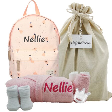 Rugtas Kidzroom peach met naam