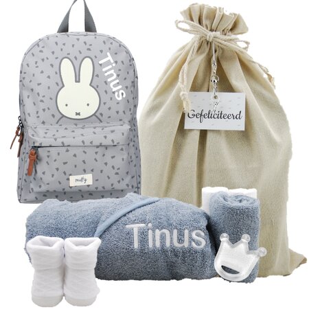 Nijntje Rugtas Funny Days Grey met naam