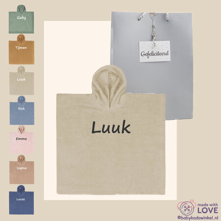 Babyponcho Kraamcadeau met naam