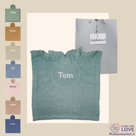 Babyponcho Kraamcadeau met naam