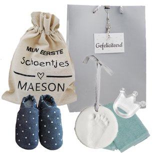 Babyslofjes Baby Dutch Denim Stippen 3-6 maand Babyslofjes Baby Dutch Denim Stippen 3-6 maand