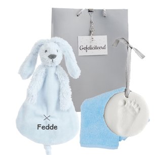 Knuffeldoekje rabbit richie blue met naam Knuffeldoekje rabbit richie blue met naam