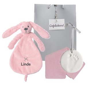 Knuffeldoekje rabbit richie pink met naam Knuffeldoekje rabbit richie pink met naam