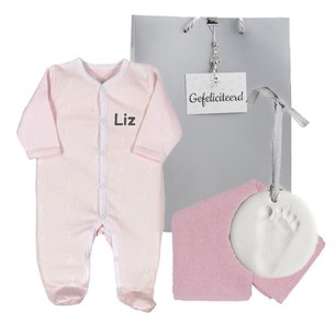 Baby Cadeauset roze met naam Baby Cadeauset roze met naam