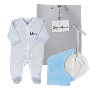 Baby Cadeauset blauw met naam Baby Cadeauset blauw met naam