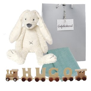 Houten naamtreintje Rabbit Richie Ivory Houten naamtreintje Rabbit Richie Ivory
