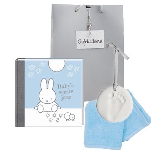 Baby Cadeauset Nijntje Boek Blauw met kleihanger Baby Cadeauset Nijntje Boek Blauw met kleihanger