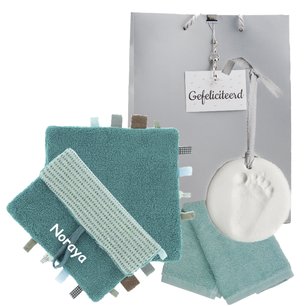 Knuffeldoekje Snoozebaby Smokey Green met naam Knuffeldoekje Snoozebaby Smokey Green met naam
