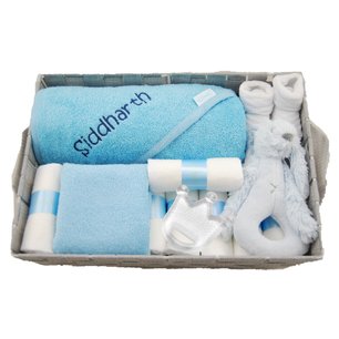 Babymand babyblauw met naam Babymand babyblauw met naam