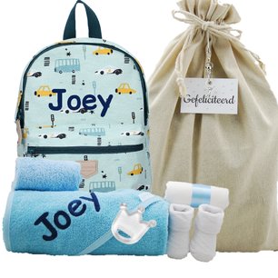 Rugtas Kidzroom mini blue met naam Rugtas Kidzroom mini blue met naam