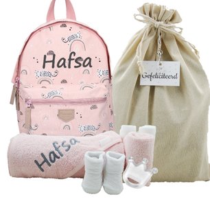 Rugtas Kidzroom mini pink met naam Rugtas Kidzroom mini pink met naam