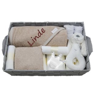 Babymand badcape cream met naam Babymand badcape cream met naam