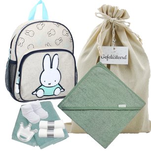 Nijntje Rugtas Miffy Sweet and Furry Grey badcape stonegreen Nijntje Rugtas Miffy Sweet and Furry Grey badcape stonegreen