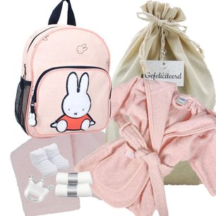 Nijntje Rugtas Miffy Sweet and Furry Pink badjasje roze Nijntje Rugtas Miffy Sweet and Furry Pink badjasje roze