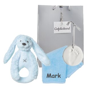 Rammelaar Happy Horse Rabbit Richie blue met naam Rammelaar Happy Horse Rabbit Richie blue met naam