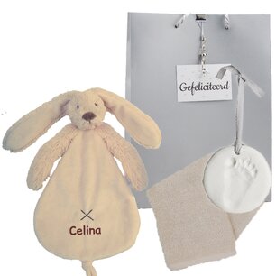 Knuffeldoekje rabbit richie cream met naam Knuffeldoekje rabbit richie cream met naam