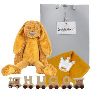 Houten naamtreintje Rabbit Richie Ochre Houten naamtreintje Rabbit Richie Ochre