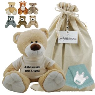 Knuffel Beer met shirtje Jullie worden oom en tante Knuffel Beer met shirtje Jullie worden oom en tante