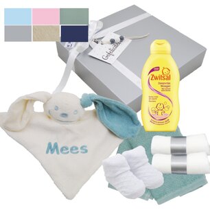 Babycadeaudoosje met knuffeldoekje met naam Babycadeaudoosje met knuffeldoekje met naam