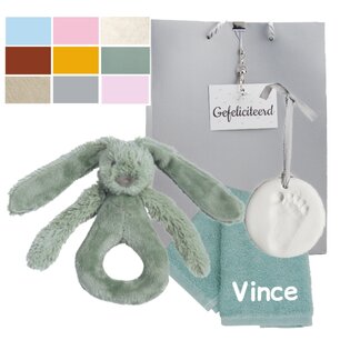 Rammelaar Happy Horse Rabbit Richie met naam op monddoekje Rammelaar Happy Horse Rabbit Richie met naam op monddoekje