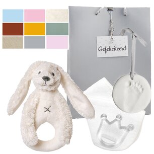 Rammelaar Rabbit Richie met kleihanger Rammelaar Rabbit Richie met kleihanger