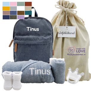 Rugtas Kidslabel Grey met naam Rugtas Kidslabel Grey met naam