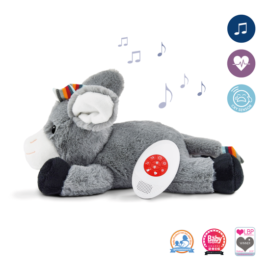Knuffel Heartbeat Don Ezeltje Kraamcadeau badcape met naam