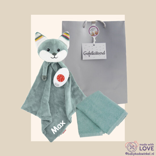Knuffeldoekje Heartbeat Vos Felix Kraamcadeau met naam