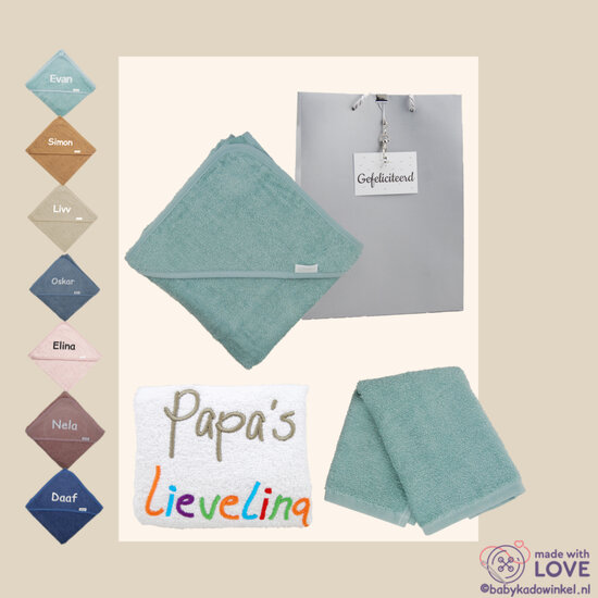 Slab Papa babycadeau met badcape