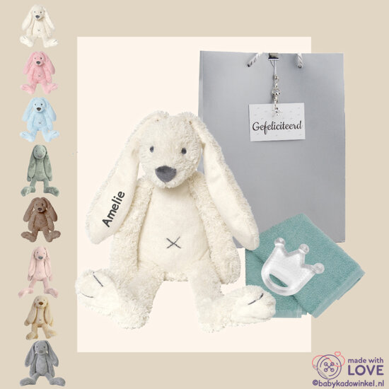 Knuffel Rabbit Richie Kraamcadeau met naam