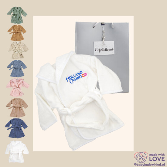 Badjasje Babycadeau met logo
