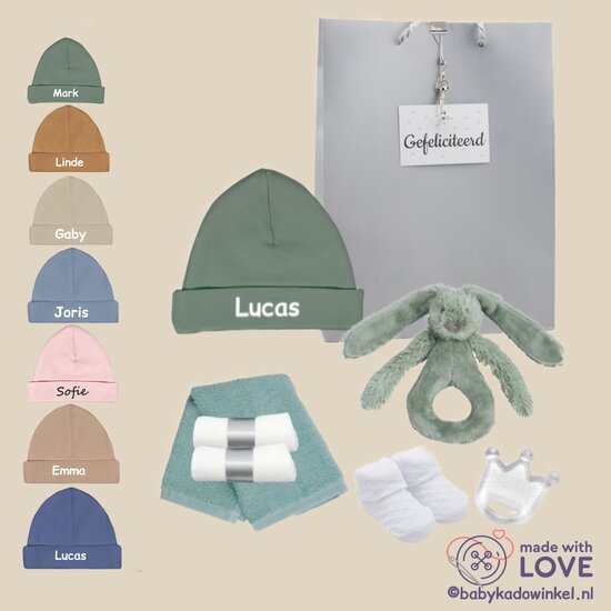 Babymutsje Kraamcadeau met naam