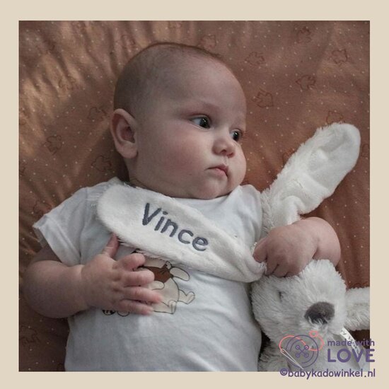 Houten naamtreintje Kraamcadeau Knuffel Rabbit Richie