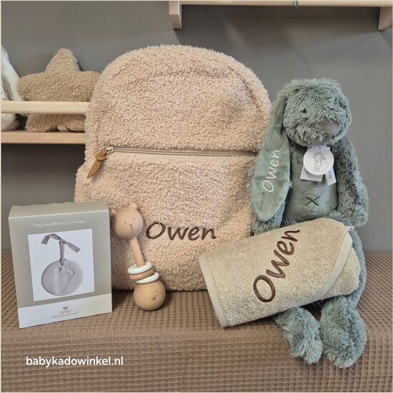 Jollein Babycadeauset Luiertas Rugzak Boucle - Naturel