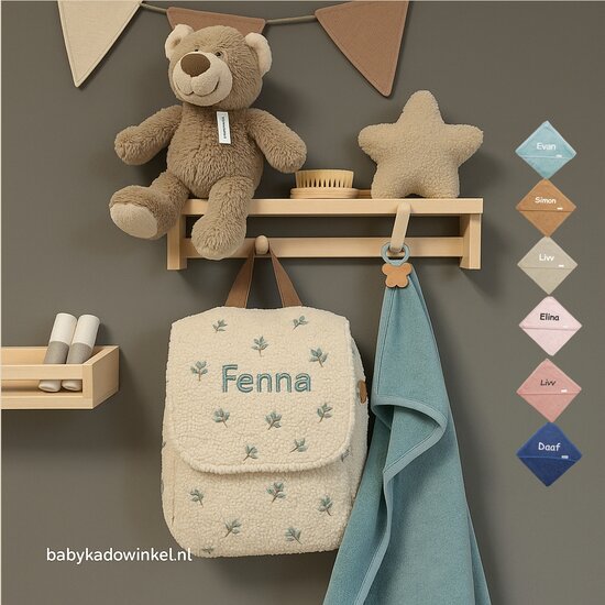 Rugtas Babycadeauset Jollein Teddy Lovely met naam
