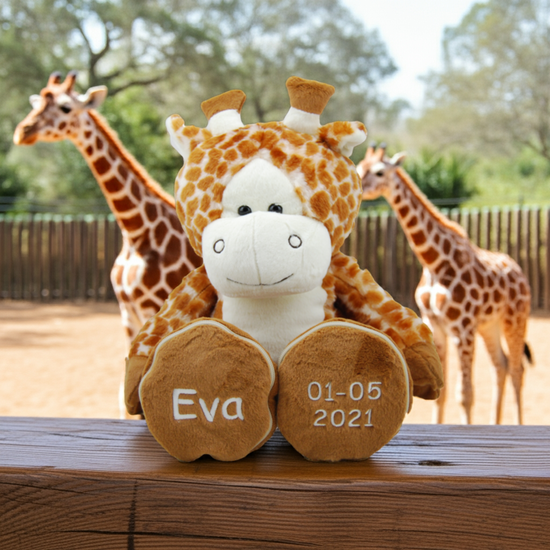 Knuffel Giraf 45 cm met naam en datum