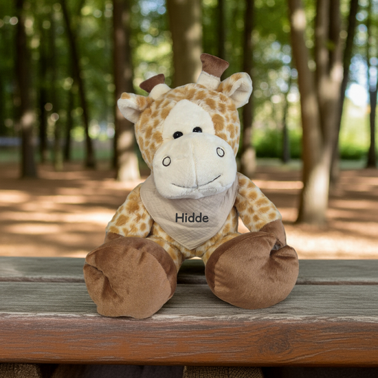 Knuffel Giraf 45 cm met naam op bandana