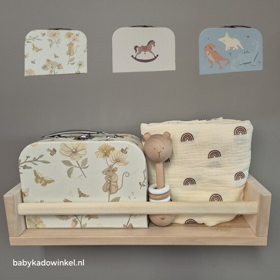 Koffertje Jollein met Swaddle en Rammelaar