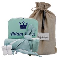 Babykoffertje stonegreen met naam