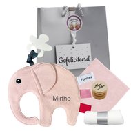 Speendoekje Funnies olifant Ollie roze met naam Speendoekje Funnies olifant Ollie roze met naam