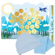 Baby cadeau Milestone krasposter Mountain Blue Baby cadeau Milestone krasposter Mountain Blue