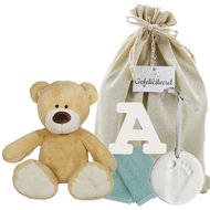 Baby Cadeauset Beertje Boris met houten letter Baby Cadeauset Beertje Boris met houten letter