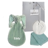 Babypakketje knuffeldoekje Elephant Eddy met naam