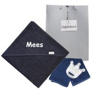 Badcape funnies navy blue met naam Badcape funnies navy blue met naam