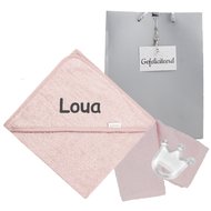 Badcape funnies roze met naam Badcape funnies roze met naam