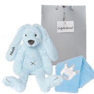 Knuffel Rabbit Richie Blue met naam