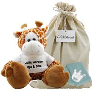 Knuffel Giraf 45 cm Jullie worden opa en oma Knuffel Giraf 45 cm Jullie worden opa en oma