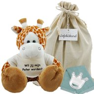 Knuffel Giraf 45 cm Wil jij mijn peter worden Knuffel Giraf 45 cm Wil jij mijn peter worden