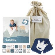 Lulujo Baby's First Year Swaddle & Cards - I will move mountains