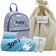 Babypakket rugtas Little Dutch ocean blue met naam Babypakket rugtas Little Dutch ocean blue met naam